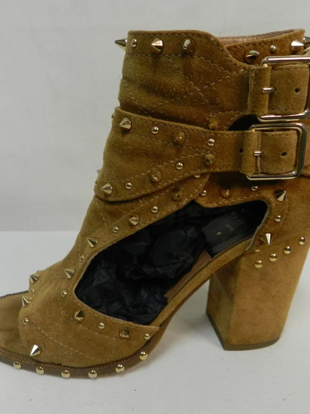 Laurence Dacade Suede Studded cutout pumps boots sandals Italy Size 37.5 US  7.5